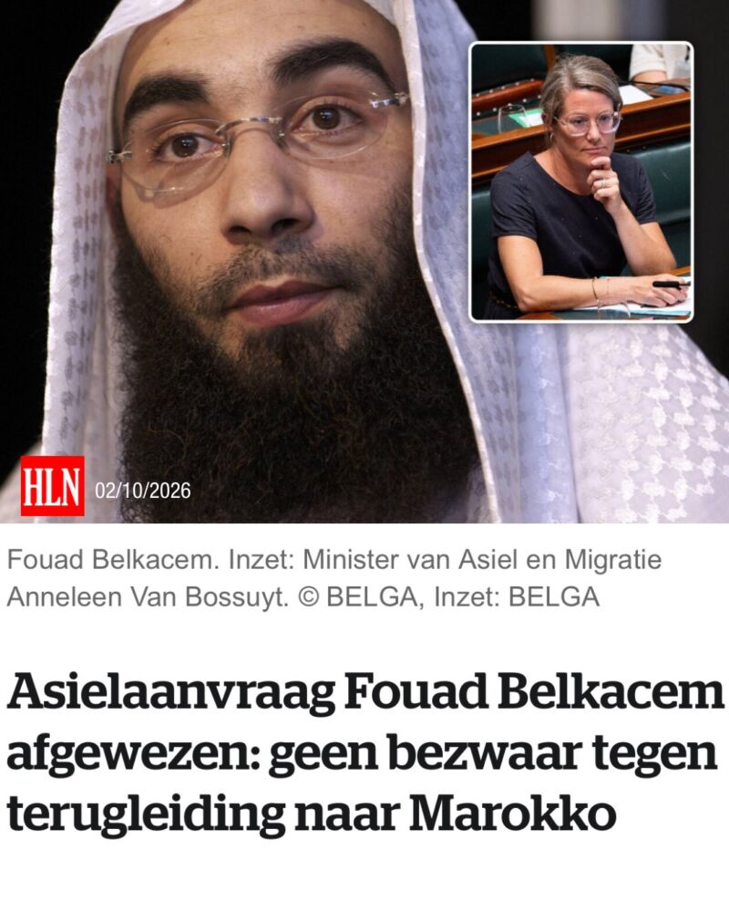 Image for the Tweet beginning: Geen asiel voor Fouad Belkacem.

Wie